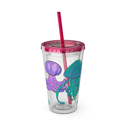 Jellies Quad Tumbler with Straw, 16oz V1