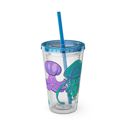 Jellies Quad Tumbler with Straw, 16oz V1