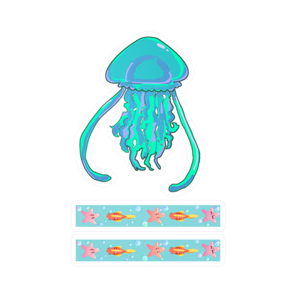 Teal Jellyfish Vinyl Decals V1