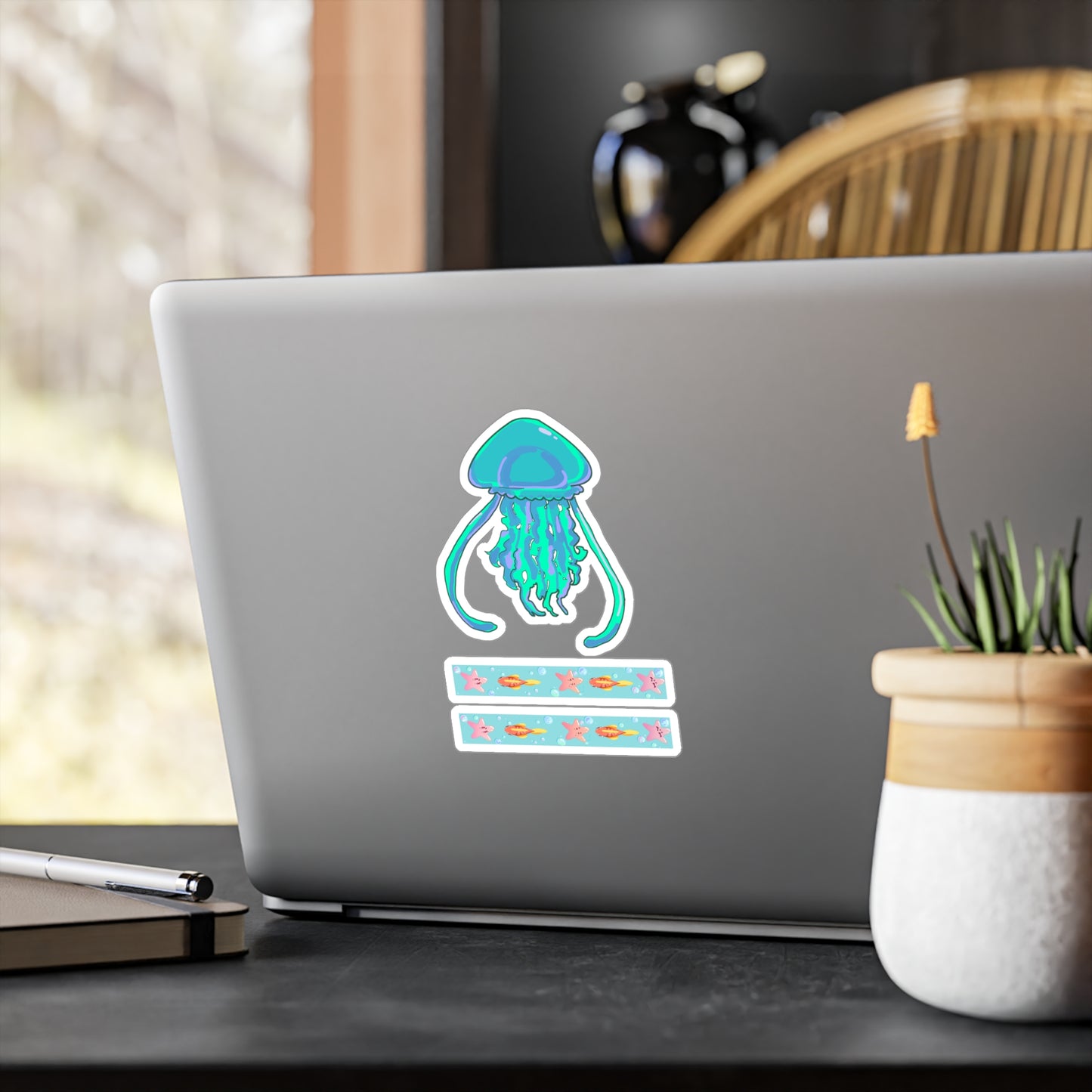 Teal Jellyfish Vinyl Decals V1