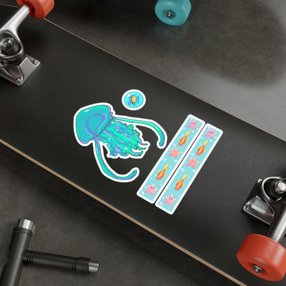 Teal Jellyfish Vinyl Decals V1