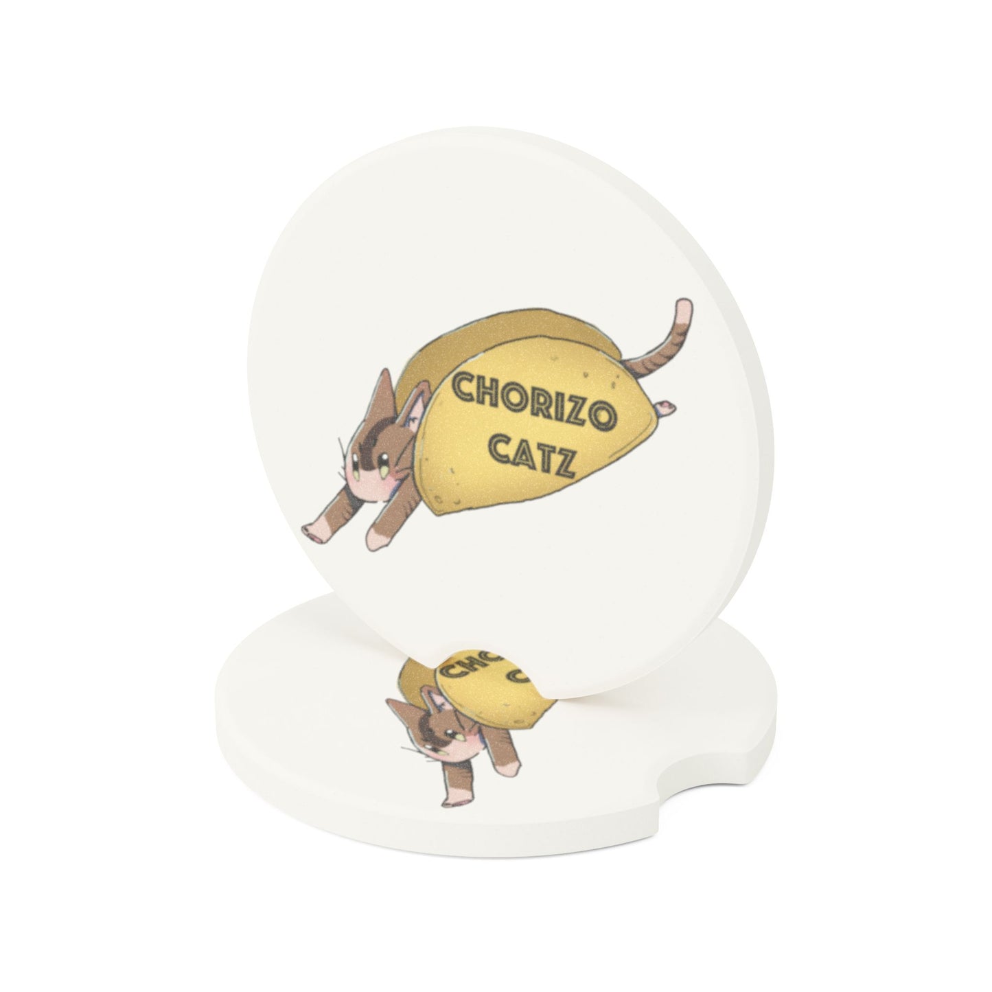 Chorizo Cat Soapstone Car Coaster V1