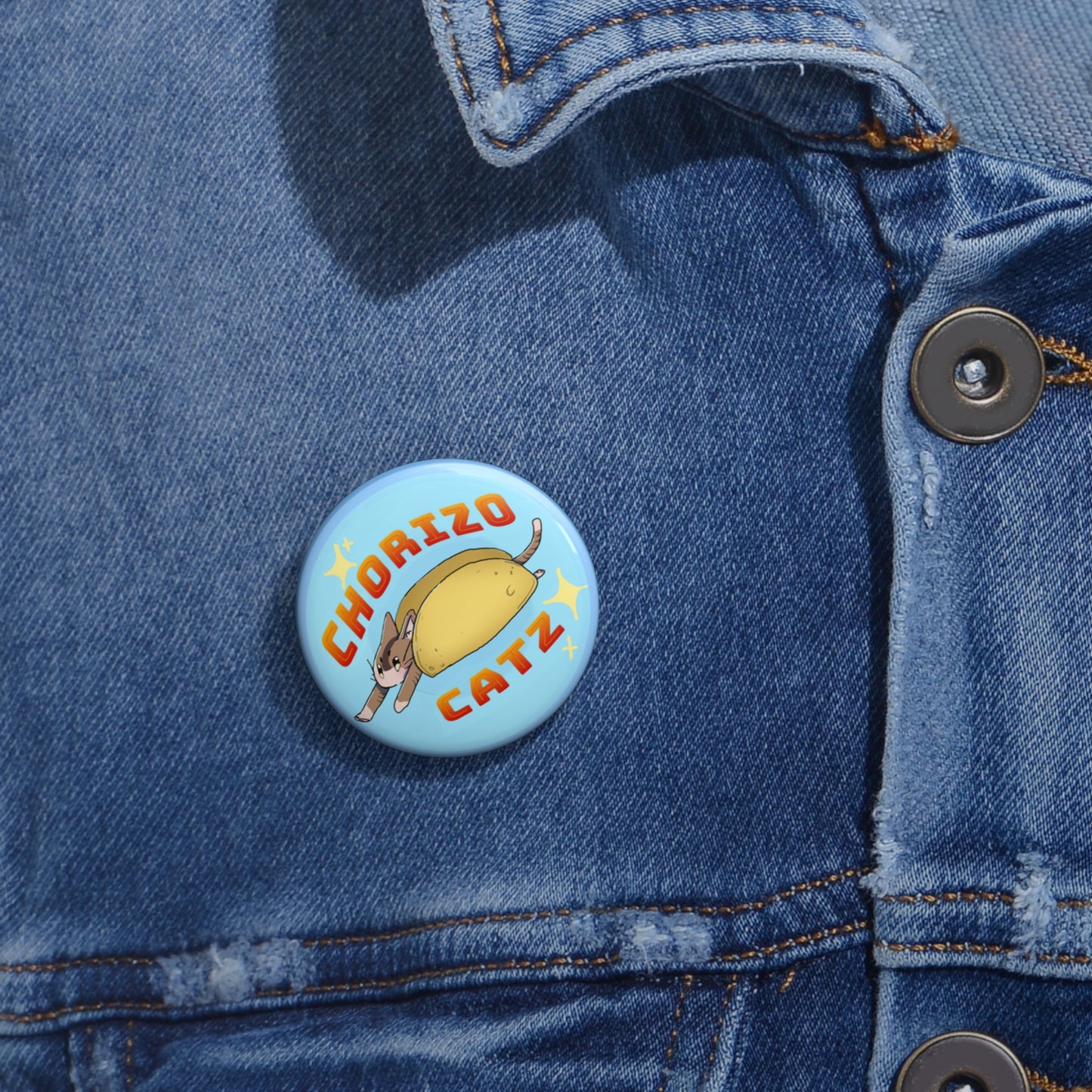 Chorizo Catz Round Logo Pin Buttons V1