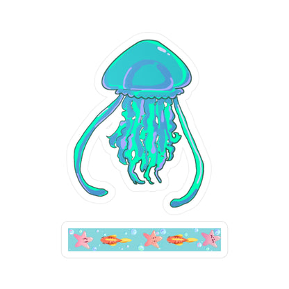 Teal Jellyfish Vinyl Decals V1