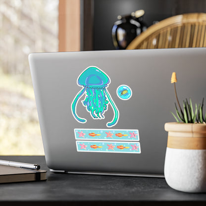 Teal Jellyfish Vinyl Decals V1