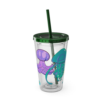 Jellies Quad Tumbler with Straw, 16oz V1