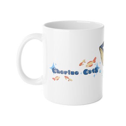 Blue Whale with Guppies White Ceramic 11oz Mug V1