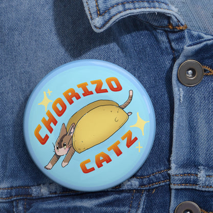 Chorizo Catz Round Logo Pin Buttons V1